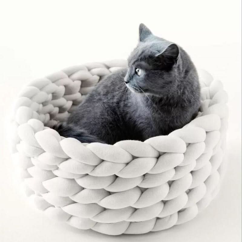 Panier doux en laine pour animaux avec soutien de bord haut - Fioriscas
