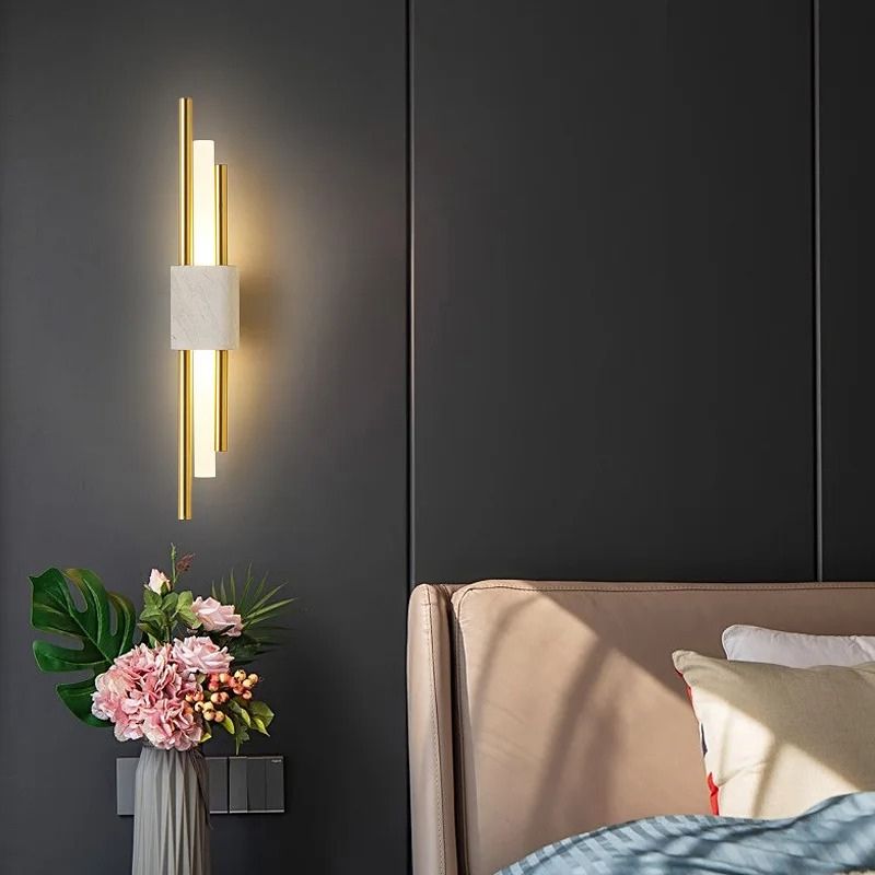 AuraMarble LED Wall Lamp With Metal Frame For Ambient Glow
