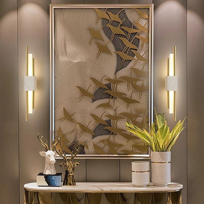 AuraMarble LED Wall Lamp With Metal Frame For Ambient Glow