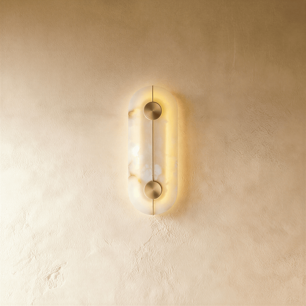 Aurelia Marble Glow Wall Lamp With Gold Accents Finish