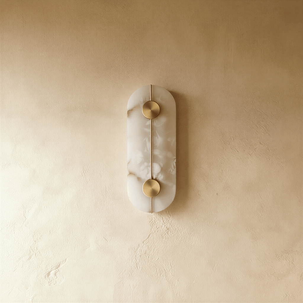 Aurelia Marble Glow Wall Lamp With Gold Accents Finish