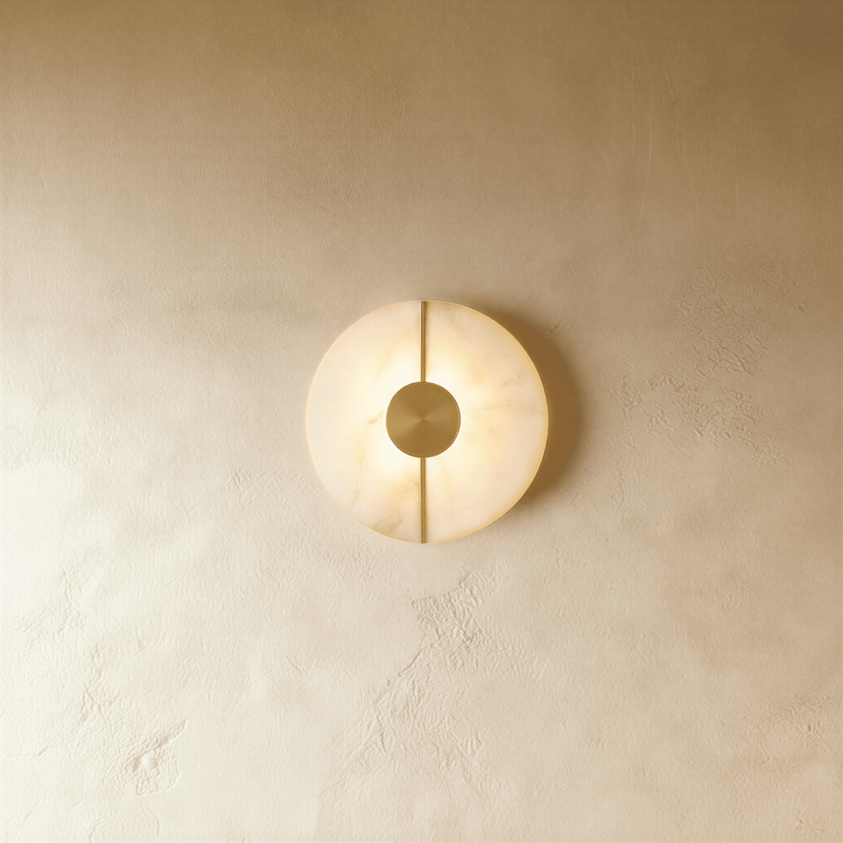 Aurelia Marble Glow Wall Lamp With Gold Accents Finish