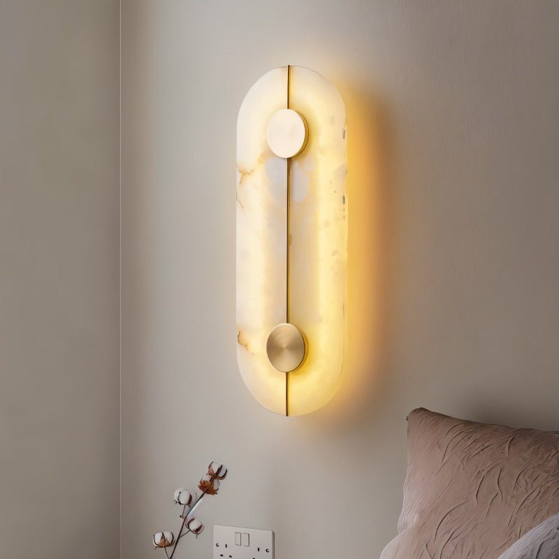 Aurelia Marble Glow Wall Lamp With Gold Accents Finish