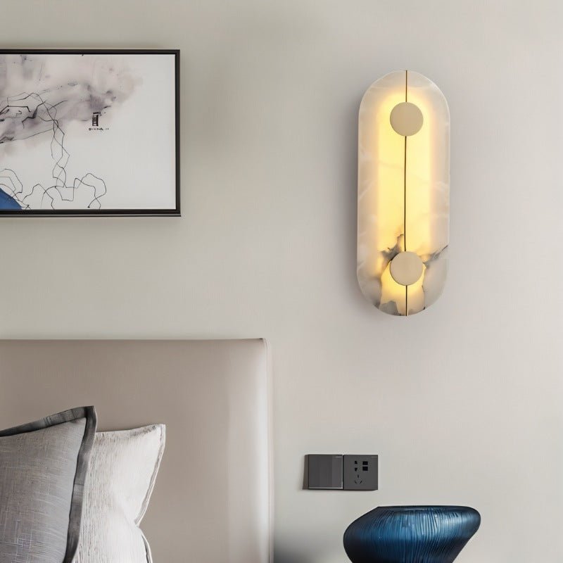 Aurelia Marble Glow Wall Lamp With Gold Accents Finish