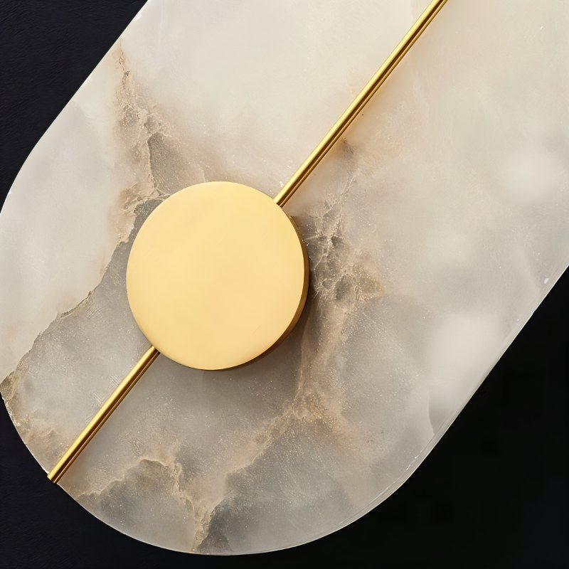 Aurelia Marble Glow Wall Lamp With Gold Accents Finish