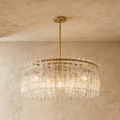 Aurumweave Copper Crystal Tiered Drum Chandelier Concentric Rings