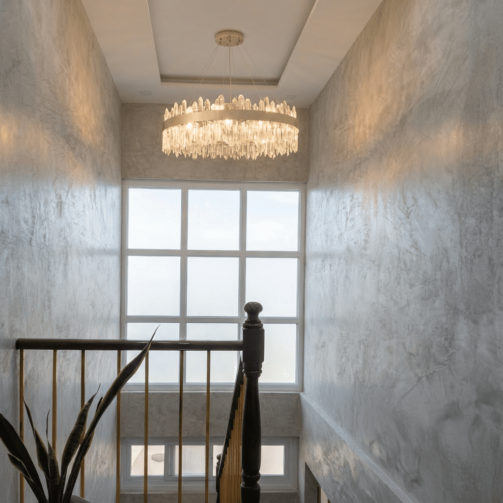 Lumiara Crystal Cascade Chandelier With Copper And Gold Finish