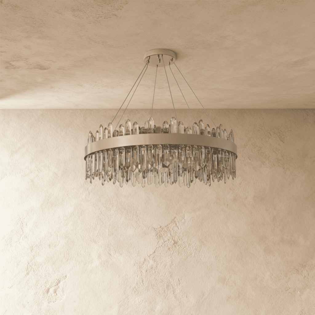 Lumiara Crystal Cascade Chandelier With Copper And Gold Finish