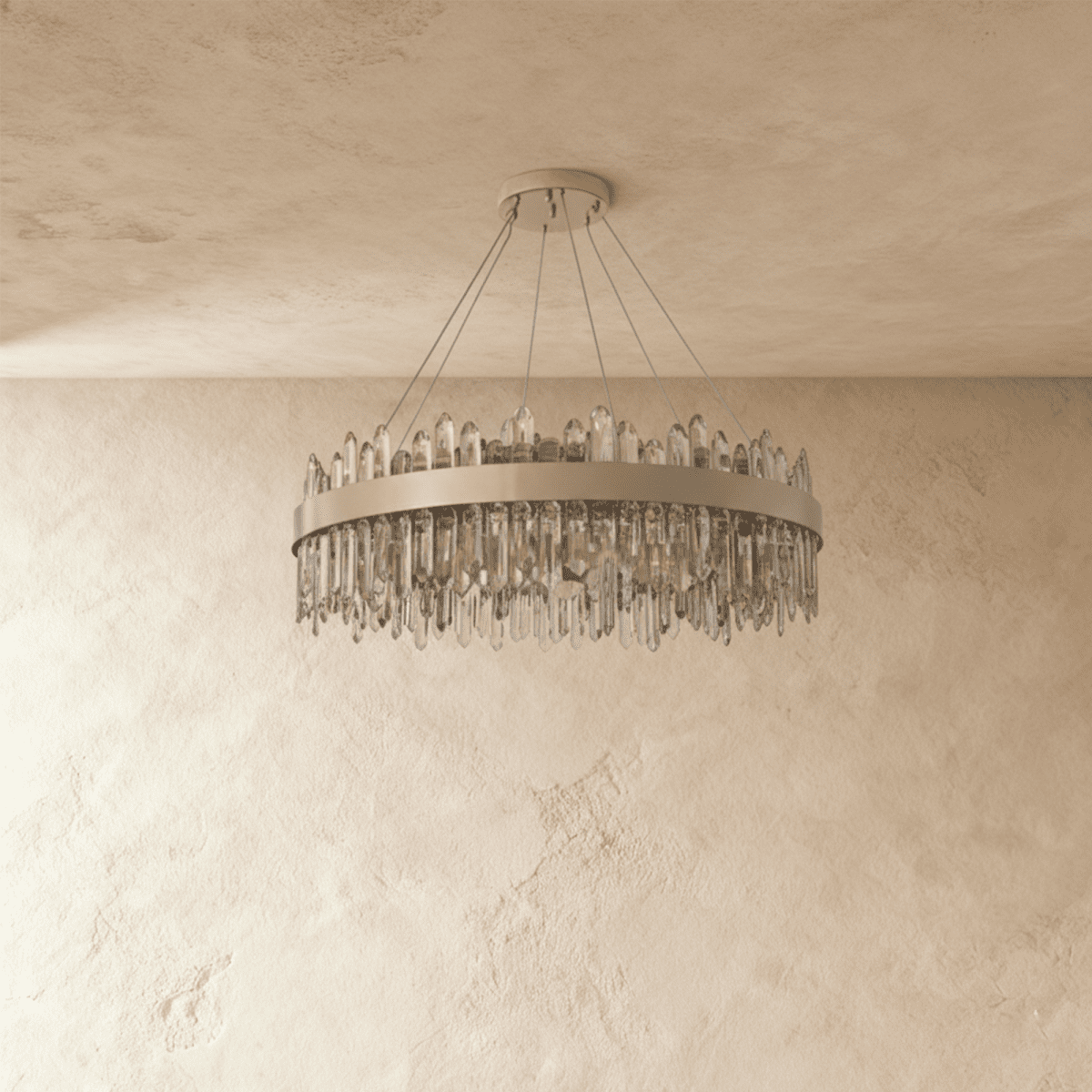 Lumiara Crystal Cascade Chandelier With Copper And Gold Finish