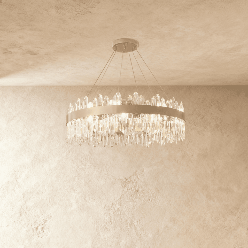 Lumiara Crystal Cascade Chandelier With Copper And Gold Finish