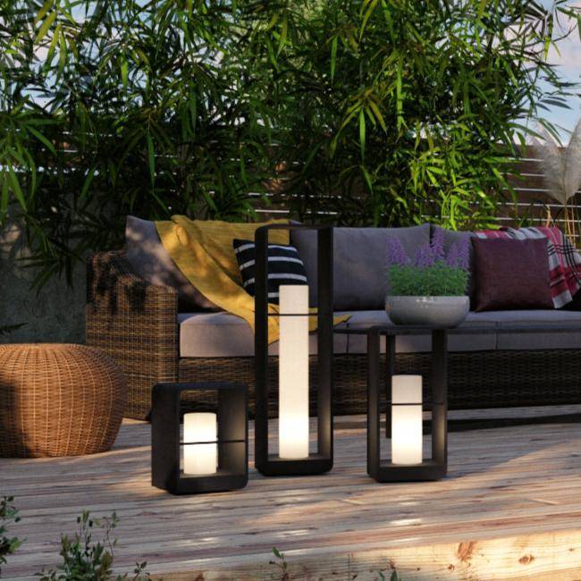 LumaVale Dusk To Dawn Outdoor Garden Lamp With Rechargeable Aluminum LED
