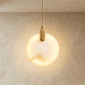 Solara Alabaster Sphere Pendant Light With Copper Brass Suspension