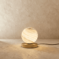 Aurora Brass Table Lamp With Marble Glass Globe For Cozy Modern Glow