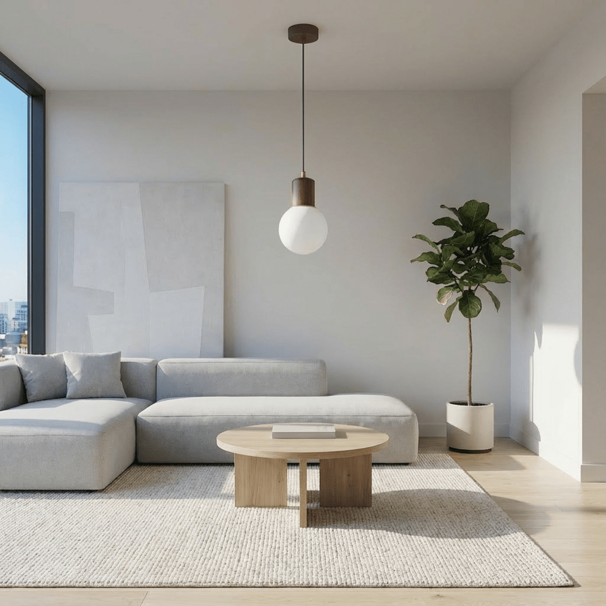 LumaWood Orb Pendant Light With Wooden Holder For Modern Scandinavian Interiors