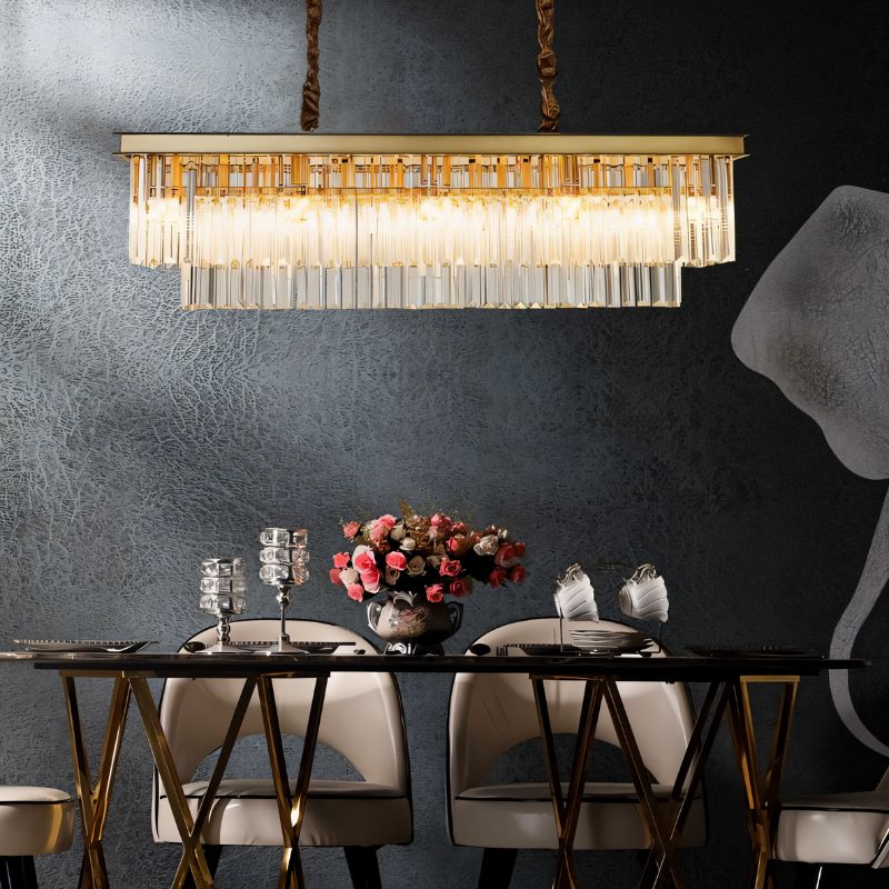 Lumiere Crystal Halo Chandelier Exuding Hollywood Glamour In Black Or Gold