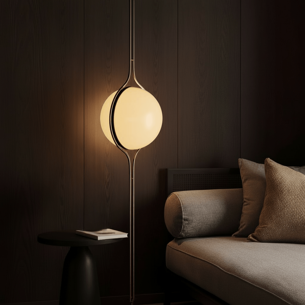 LumenSpan Floor to Ceiling Sculptural Lamp for Modern Living Spaces