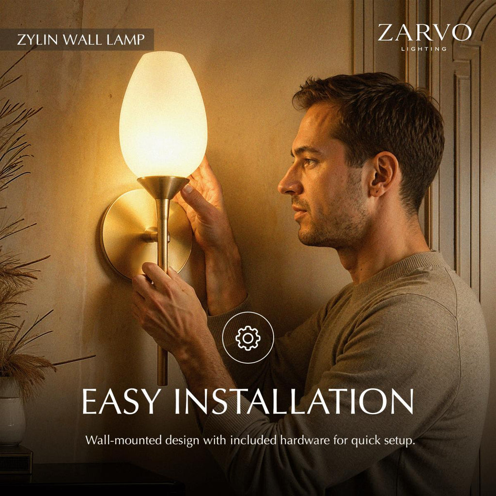 Copper Tulip Wall Lamp With Frosted Glass Shade For Warm Modern Ambience