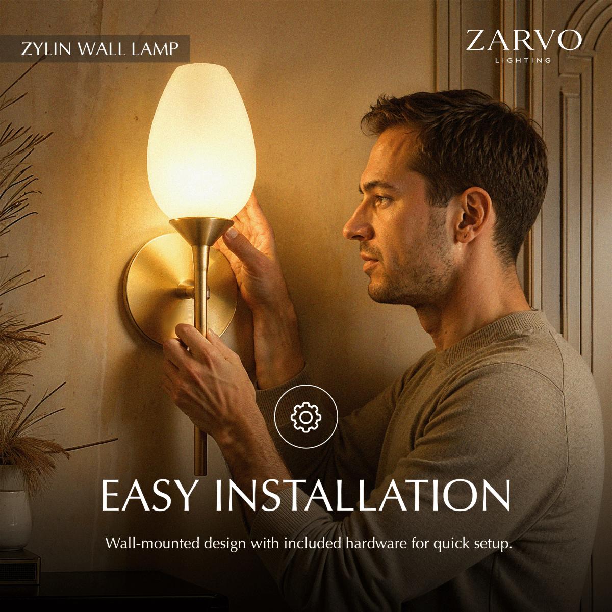 Copper Tulip Wall Lamp With Frosted Glass Shade For Warm Modern Ambience