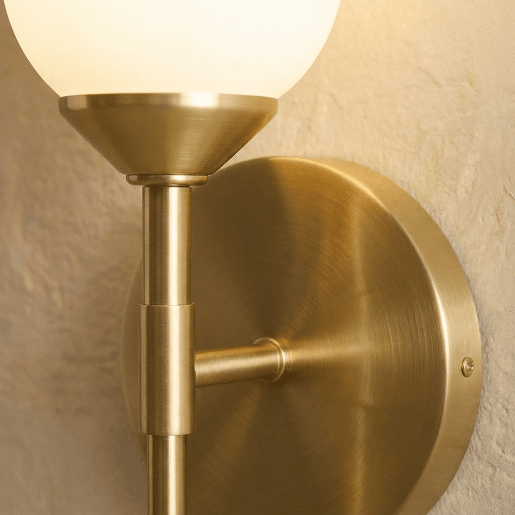 Copper Tulip Wall Lamp With Frosted Glass Shade For Warm Modern Ambience