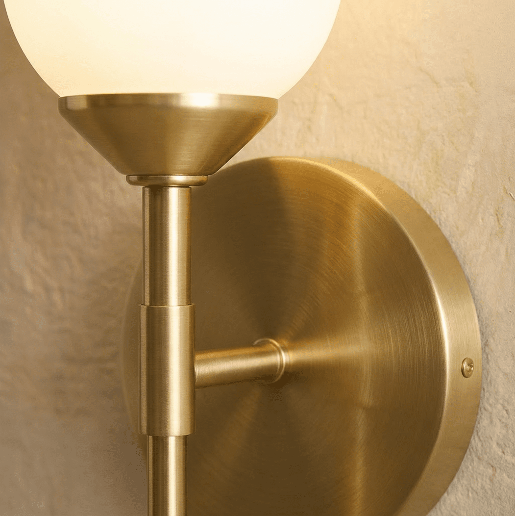 Copper Tulip Wall Lamp With Frosted Glass Shade For Warm Modern Ambience