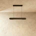 Lampada a sospensione lineare LED AeroLux con struttura metallica minimalista