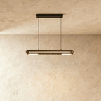 Lampada a sospensione lineare LED AeroLux con struttura metallica minimalista